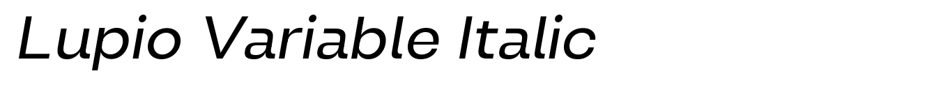 Lupio Variable Italic